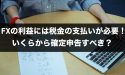 FXの利益には税金の支払いが必要！いくらから確定申告すべき？